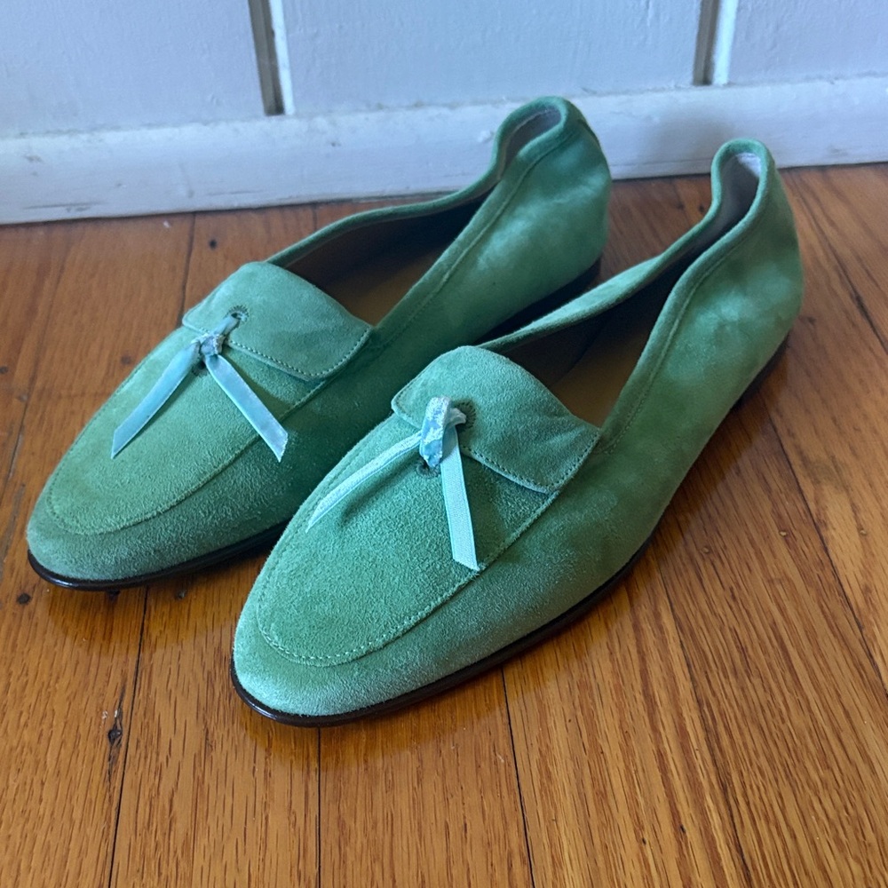 Green Suede women's loafers